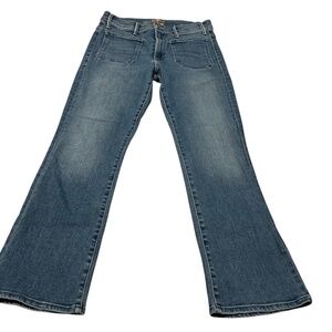 Lil Mother Patch Pocket Rambler Zip Sneak Jean Sz 30 P Wide Straight These Boots